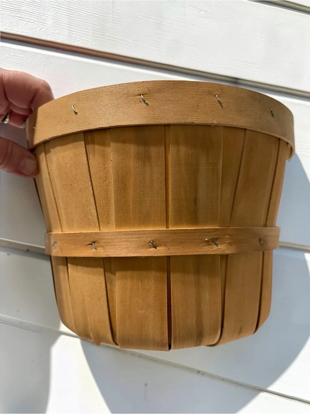 Wooden 9” Bushel Basket Fall Décor Pinecones Leaves